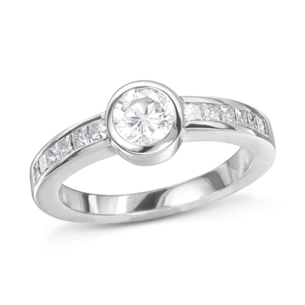 Bezel-Set Diamond Engagement Ring