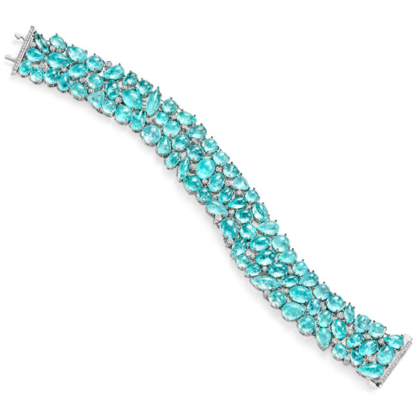 Extremely Rare Brazilian Paraiba Tourmaline Bracelet - Image 2