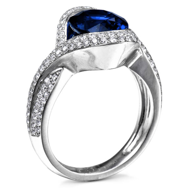 Sapphire Pavé Diamond Ring - Image 2